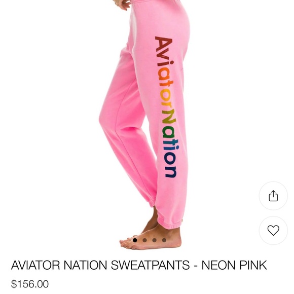 Aviator Nation Pants - AVIATOR NATION Graphic Print Sweatpants Neon Pink M-Venice